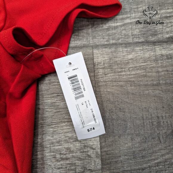 Premier Amour Off Shoulder Scallop Edge Mini Dress Size 14 - Picture 4 of 7